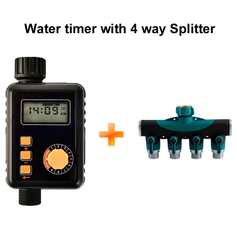 Watering Timer With Rain Sensor Irrigation Timer Waterproof Water Level Sensor Automatic Watering System Irrigation Controller: with 4 way