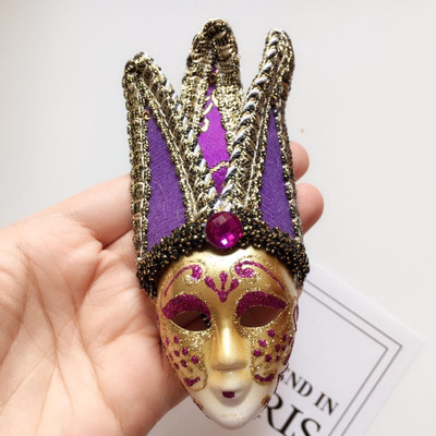 Venetiaans Masker Italië Koelkast Magneten Sticker Bell Clown Party Decoratie Magnetische Stickers Magneten Home Decoratie: Paars