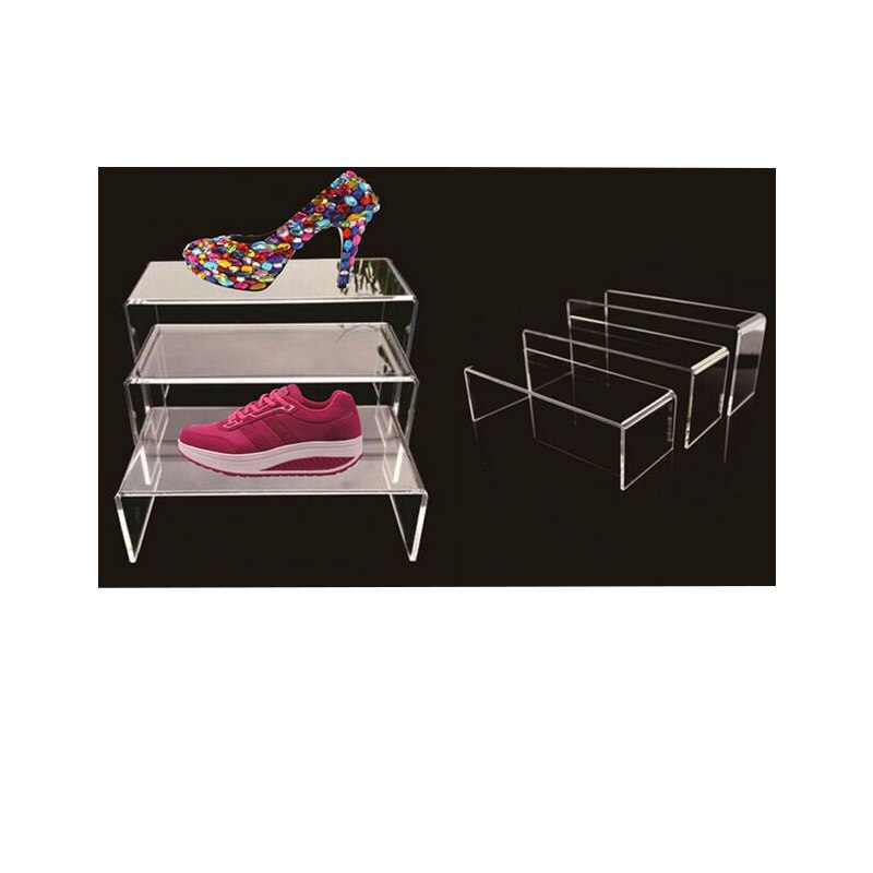 Clear Acrylic Display Stand Multi-functional Shoe Storage Rack Shoe Display Rack bag Watch Cosmetics Display Holder free shippin