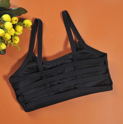 5pcs/lot Child Cotton Bra For Young Girls Kids Teenage Underwear Wireless Small Training Puberty Bras Undergarment Clothes: Black