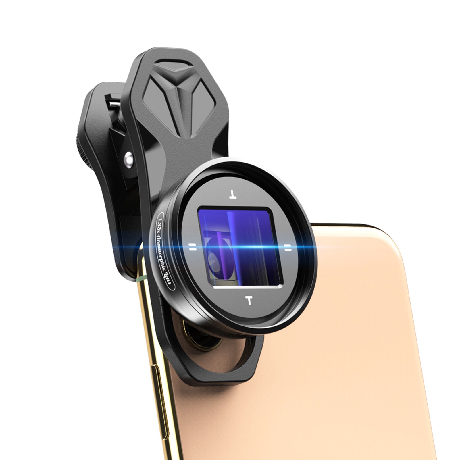 APEXEL APL-HBHDAN 1.33X Anamorphic Lens Movie Lens with HD Multiple Coatings Storage Bag Cleaning Cloth for Smartphone