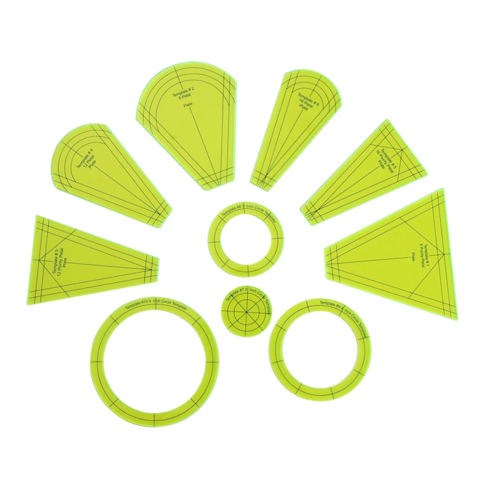 10Pcs/Set regla de Patchwork de Dresde de plantilla para Máquina DE COSER doméstica partes