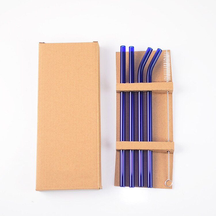 4 Stuks Herbruikbare Glas Rietjes 8Mm Rechte Gebogen Glas Rietjes Eco Vriendelijke Cocktail Rietjes Voor Dranken Melk Koffie: 10