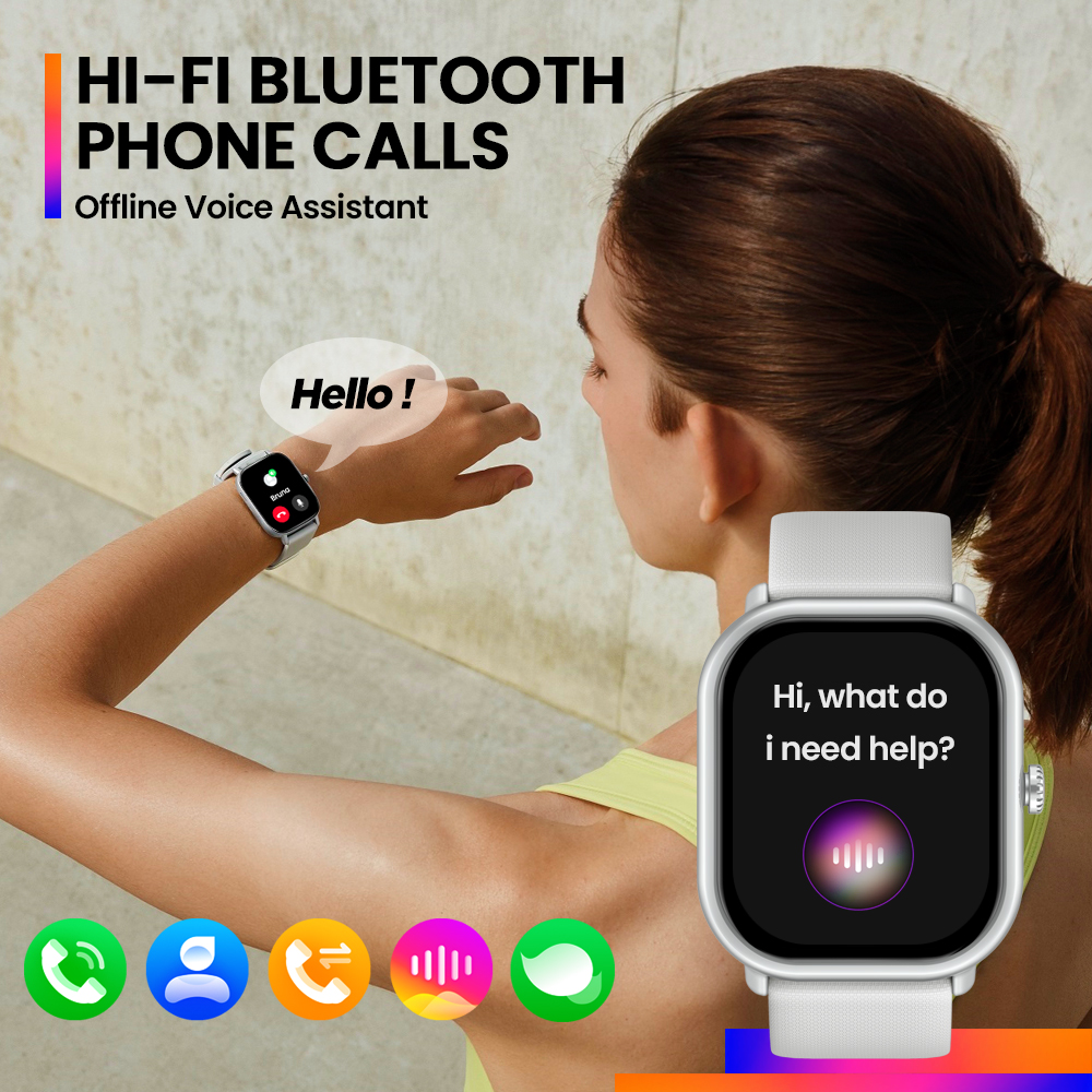 Zeblaze-Montre intelligente GTS 3 Pro, Ultra-grand écran HD AMOLED, Appel vocal HiFi, Suivi de la santé et de la condition physique, Smartwatch,