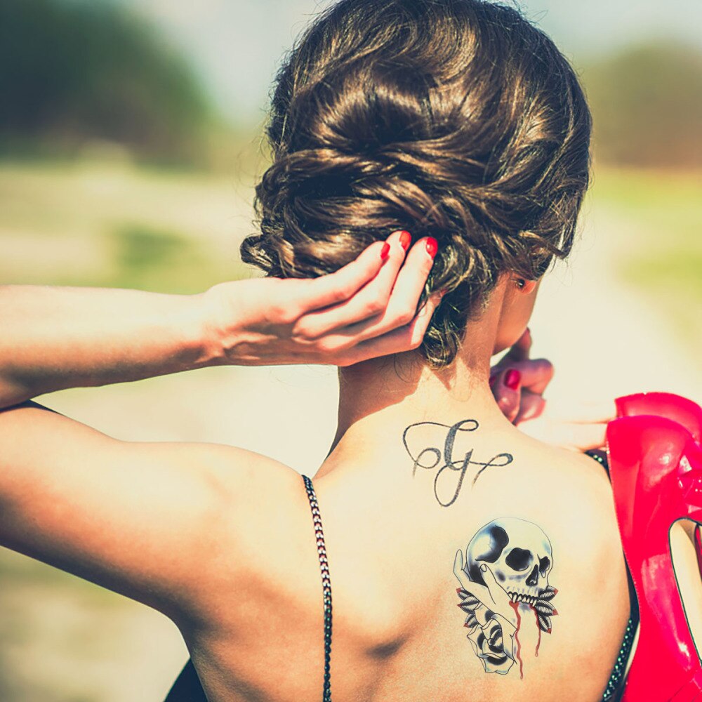 10Pcs Body Arm Art Tijdelijke Stickers Skelet Decals Voor Fancy Make-Up: Default Title