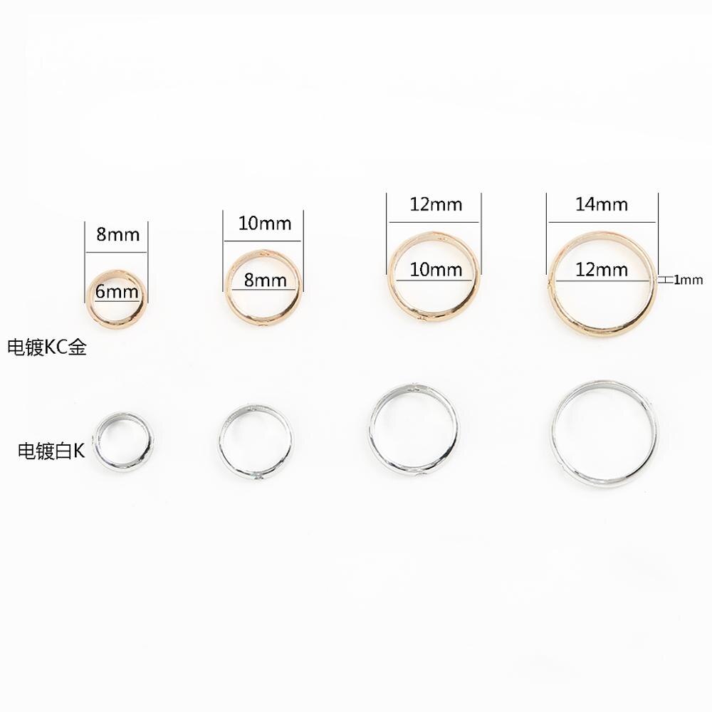 10pcs/lot 6/8/10/12mm Double Hole Spacer Bead Positioning Circle Jump Rings For DIY Earring Bracelets Jewelry Making Accessories