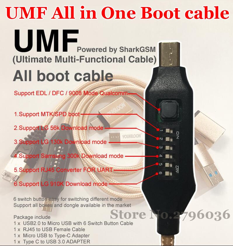 Umf/in een Kabel voor edl/dfc voor 9800 model Voor qualcomm/mtk/spd boot voor lg 56 k/910 k