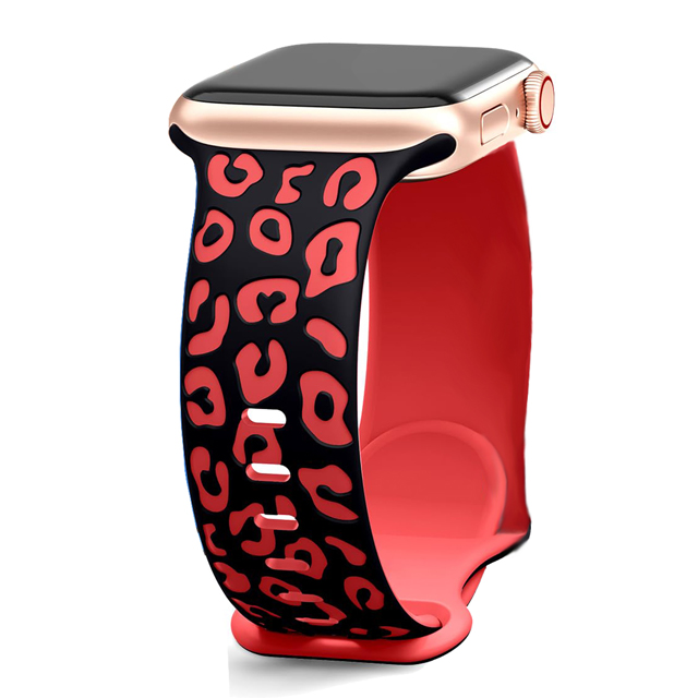 Engraved Strap For Apple Watch Band 45mm 44mm 46mm 42mm 41mm 40mm 49mm Silicone Correa Bracelet Series 8 9 10 7 SE 6 5 4 Ultra 2: Rose Green  / 20mm