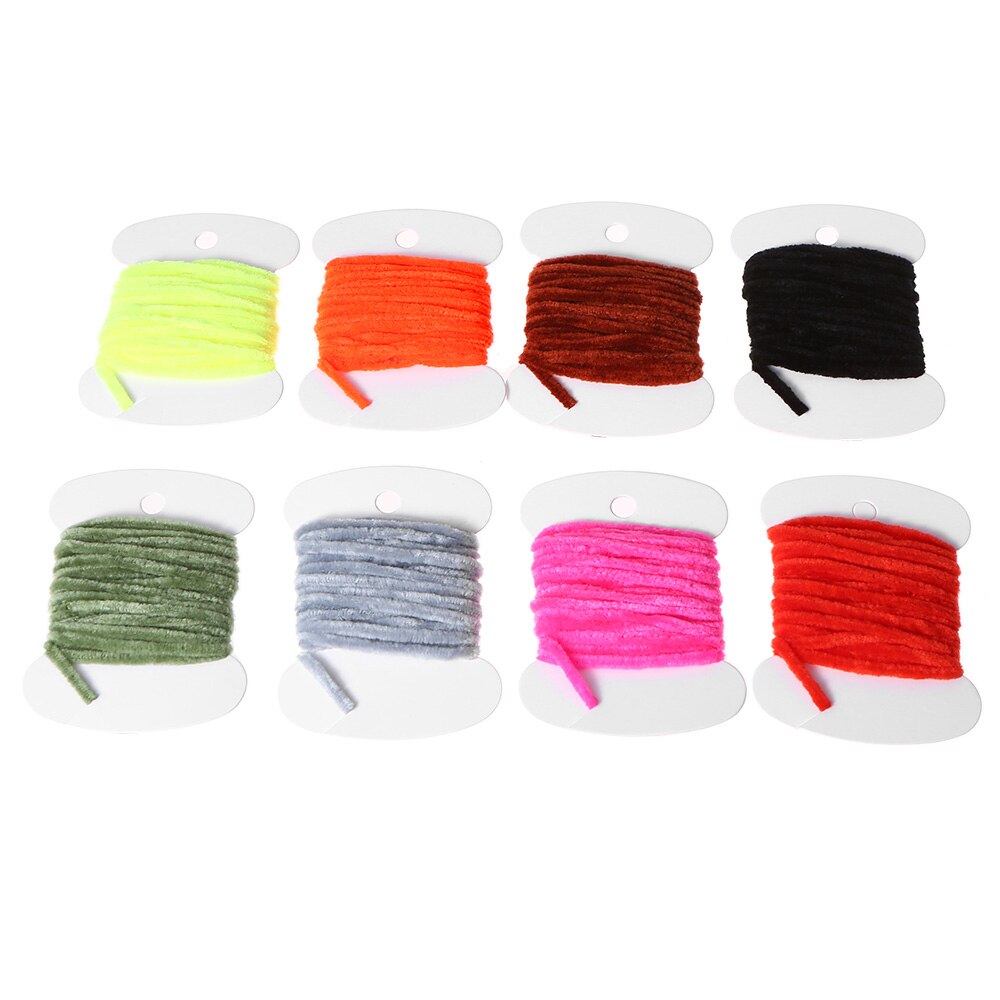 8PCS 3.0m Fishing Flies Tying Body Material Fly Tying Tinsel Chenille For Woolly Bugger Worms Rayon Chenille Yarn Fly Fishing: Default Title