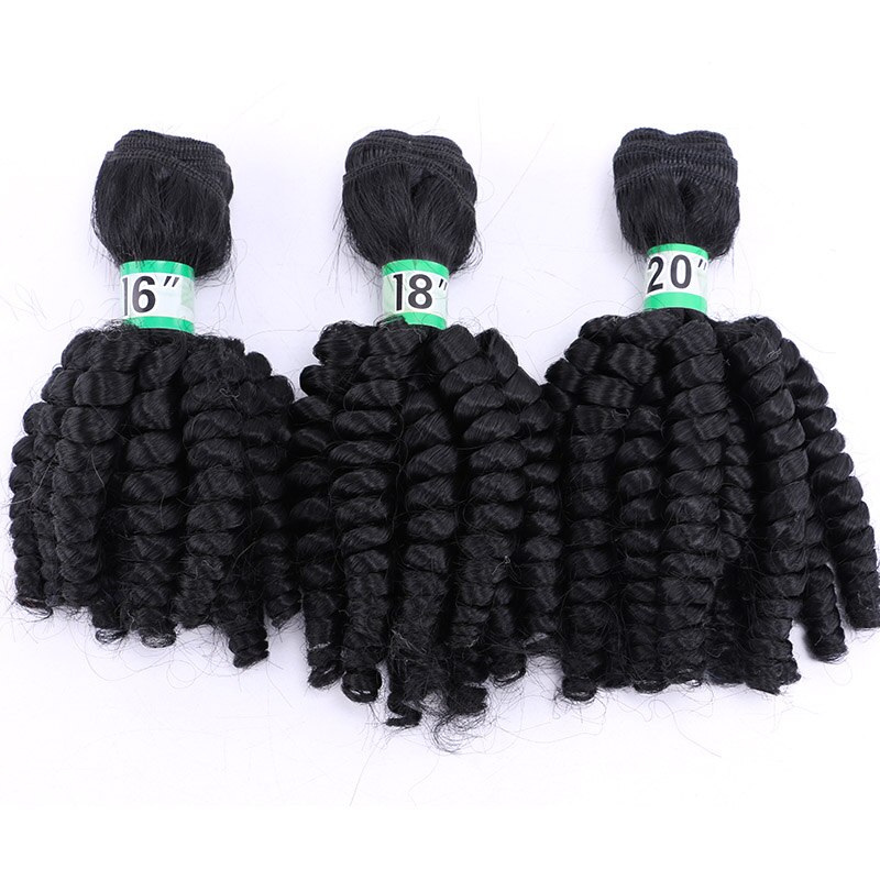 Synthetic Afro Ombre spring twist hair bundles extension 3 pieces one lot hair weaving for full head hair Dream ice’s: #1B