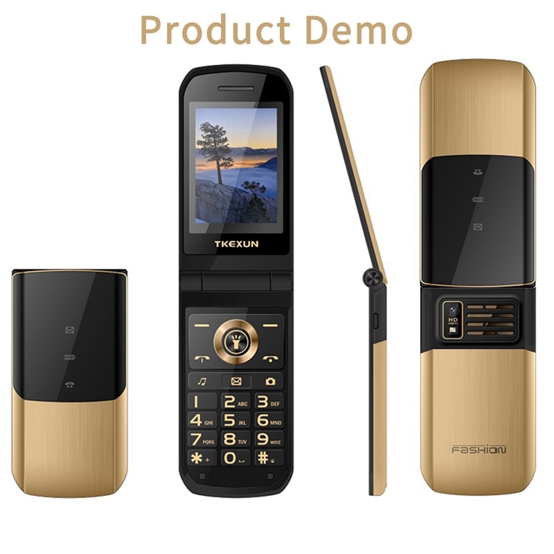 TKEXUN NK2720 Slim Clamshell Mobile Phone for Old Senior People Flip Key Dual Sim(US Plug)