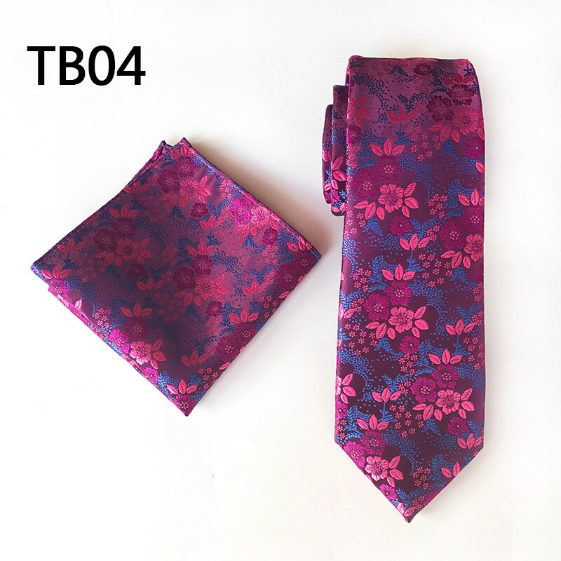 Floral Mens Tie Set Silver White Purple Red Pink Blue Orange Jacquard Silk Tie Pocket Square 8cm Classic Ties for Men Corbatas: TB04