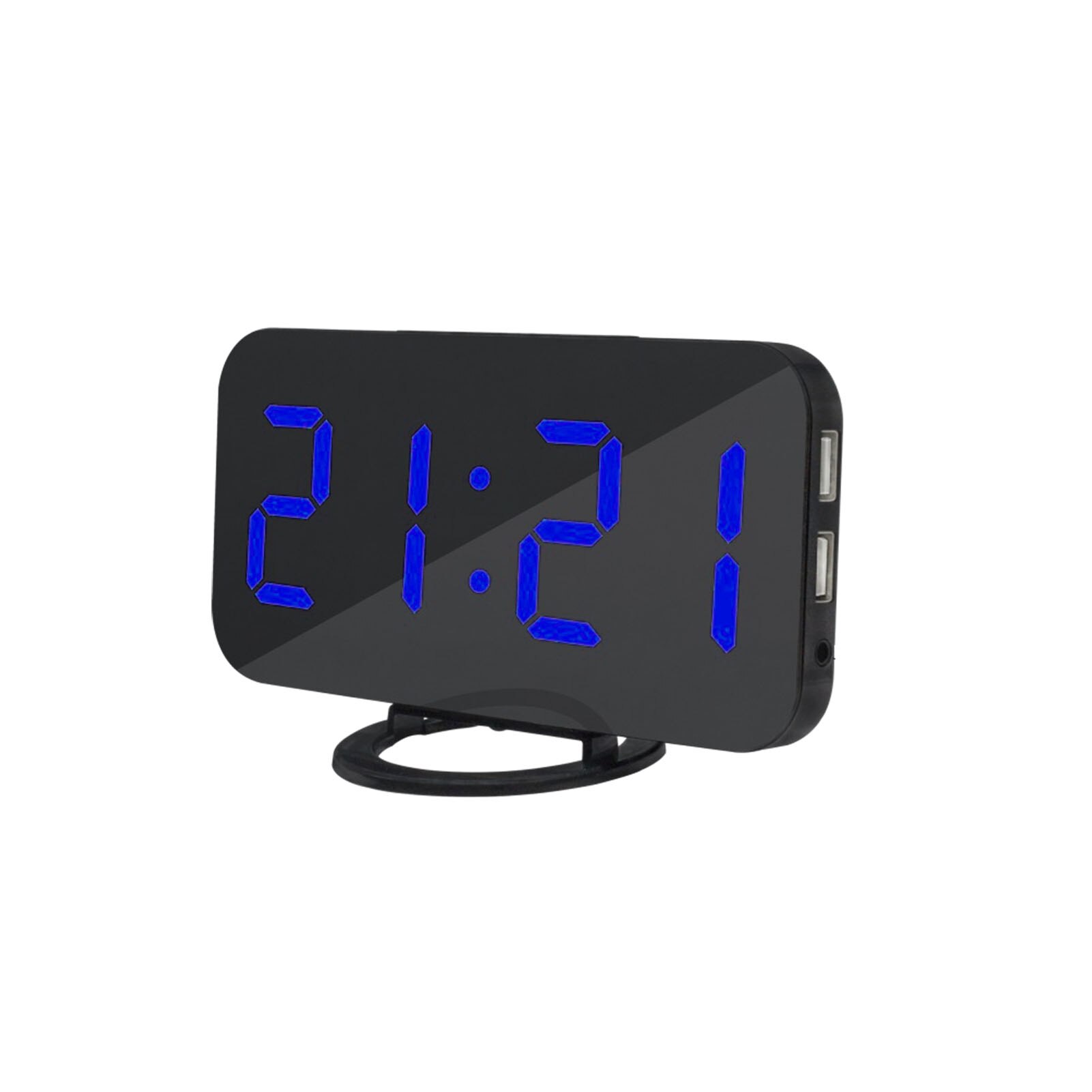 Alarm Clock USB Mobile Phone Charging Snooze Mirror Clock Digital Clock Induction Dimming Electronic Clock #H