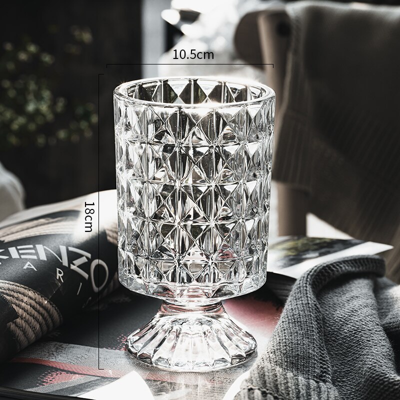 Vase en verre Transparent, lampe de Table créative, Style bouteille de fleur de Table, de luxe, pour plantation d&#39;eau: (Fangling)
