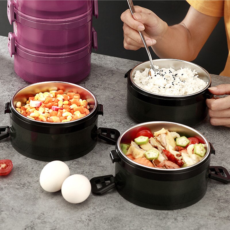 Thermos déjeuner Bento boîte pour étudiant Portable 304 en acier inoxydable multicouche alimentaire Storange conteneur étanche thermique Lunchbox