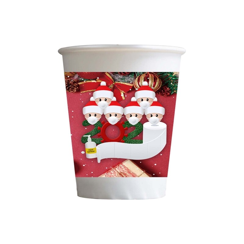 Gobelets en papier de noël, vaisselle jetable de noël, fête d'anniversaire, pique-nique, fournitures de cuisine, vaisselle, décoration: 6