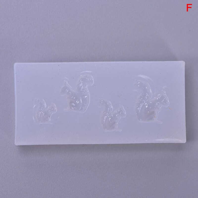 1PC UV Resin Jewelry Liquid Silicone Mold Animal Rabbit Bear Heart Resin Mold For DIY Jewelry Nail Art Mold: F