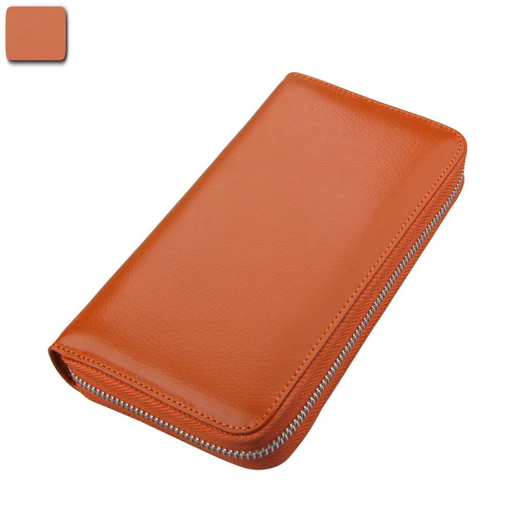 Leather RFID Blocking Credit Card Holder Men Anti Theft Travel Passport Long Wallet Women Business ID Holder 36 Cards Purse: Brown