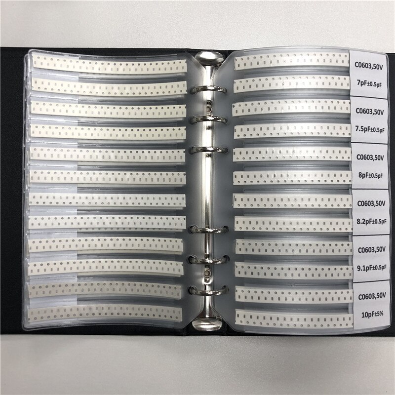 0603 Japan muRata SMD Capacitor Sample book Assorted Kit 90valuesx50pcs=4500pcs (0.5pF to 2.2uF)