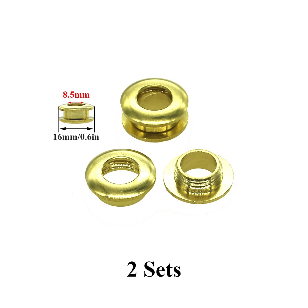 2pcs Solid Brass Screw Back Eyelets Craft Accessory Metal Plating Round Eyelets with Washer Grommets Leather for Bags Jeans: 8.5mm Inner 2 sets