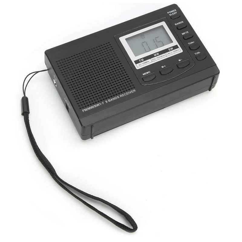 HRD-310 Portable Radio Mini Stereo FM/MW/SW Receiver with Digital Clock 3.5mm Earphone Pocket Radio FM Stereo Radio Receiver