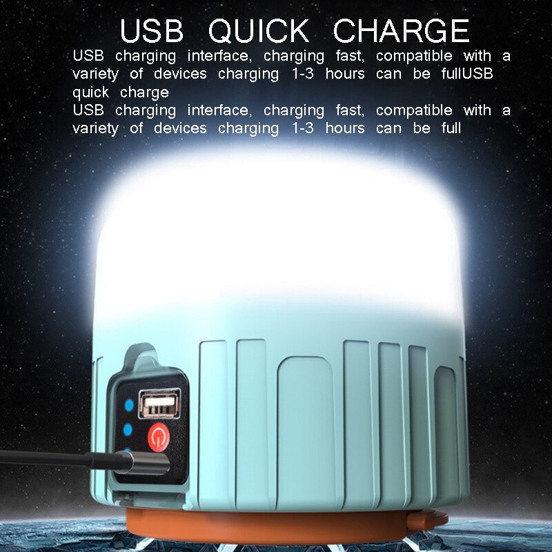 Portable Camping LED Lantern Lamp Outdoor Waterproof Top Hook Compact Rechargeable Tent Light For Camping Fishing Lamp