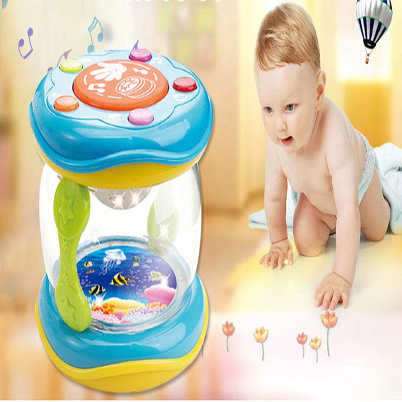 Geleide muziek vroege kinderjaren educatief leren ontwikkeling baby rammelaars grappig kinderspeelgoed mini magische handtrommel beat
