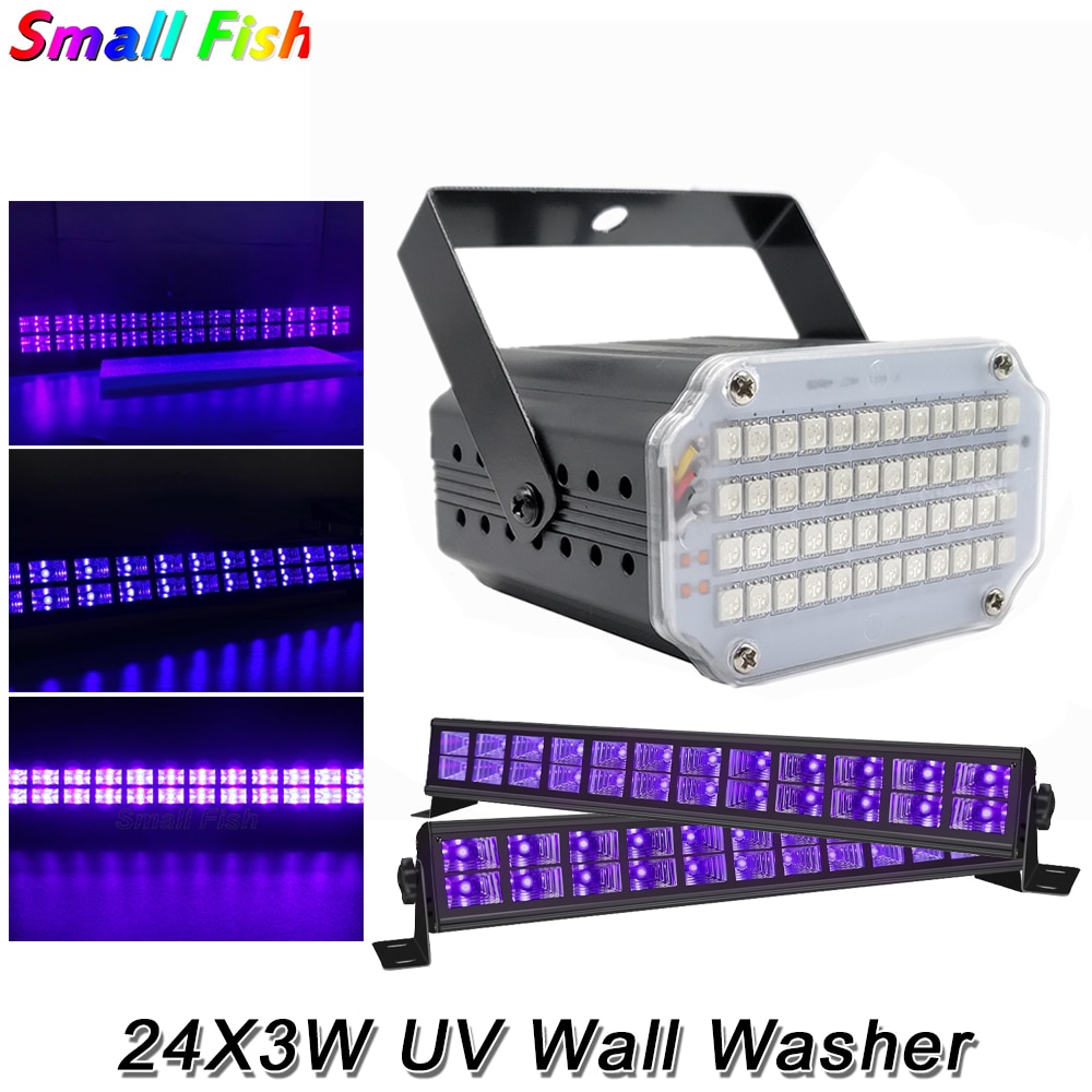 24X3W LED UV luz de pared Control remoto de la etapa de Control de luz de efecto Disco de Navidad DJ interior Luz de lavado para el Club Bar boda