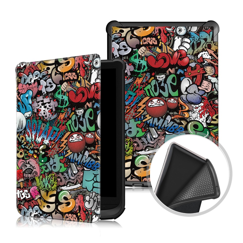 Auto Sleep/Wake E-Reader Case Protective Shell for Pocketbook 616/627/632/606/628/633/PocketBook Touch Lux 4/5/Basic Lux 2: GRAY