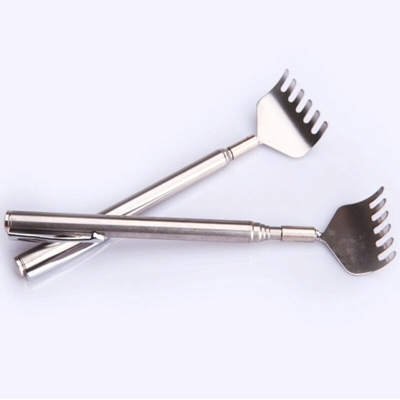 Portable Telescopic Adjustable Size Pen Clip Massage Stainless Steel Telescopic Back Scratcher Itch Scratch Massage Tool