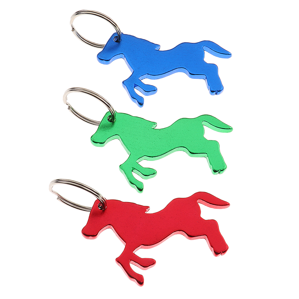 Horse Pattern Bottle Opener Key Ring Keychain Bag Pendent Novelty