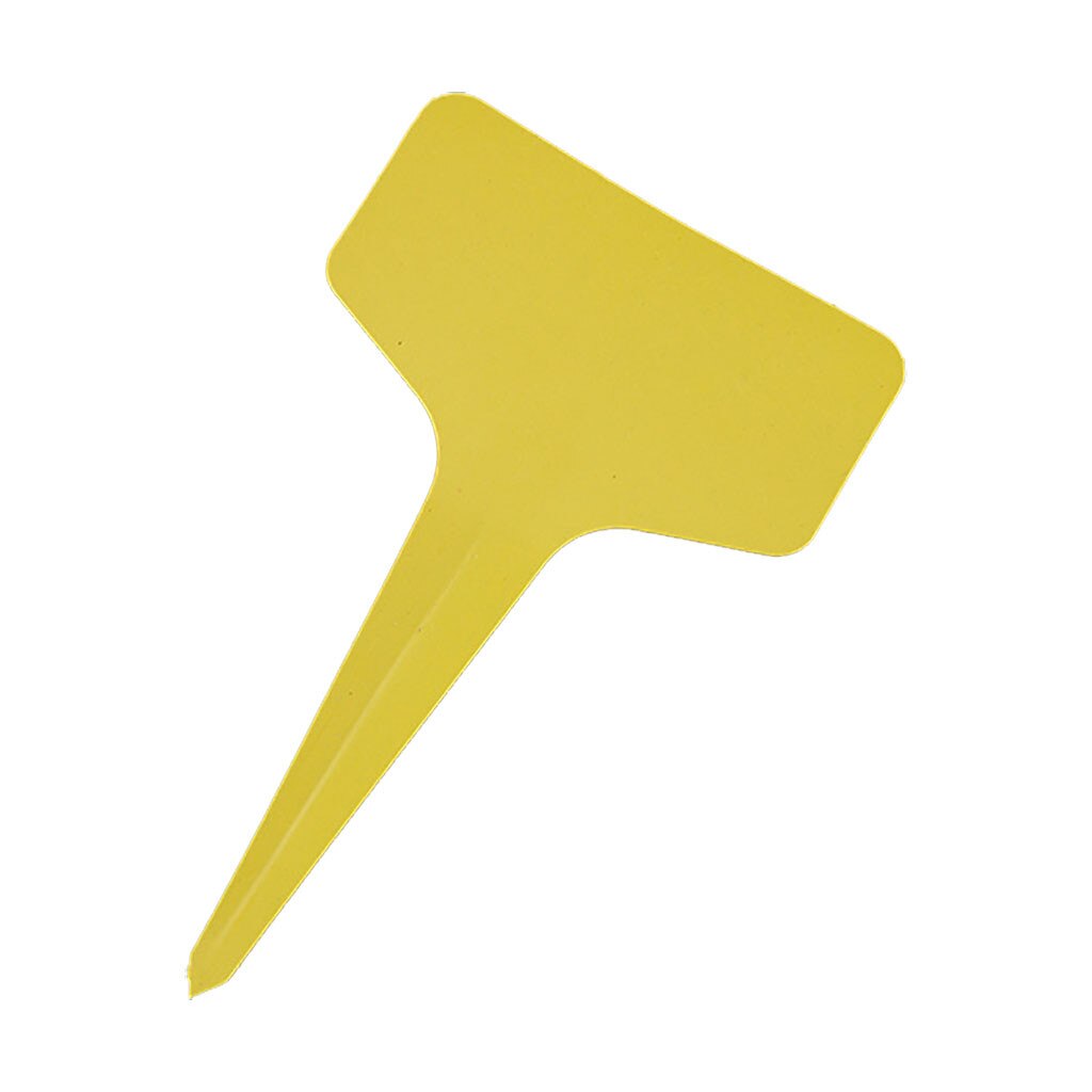 100 pièces jardinage étiquettes pépinière bonsaï étiquette plastique plante Type T étiquette plante Pot planteur légume étiquette étiquettes plante marqueur # LJC: Jaune