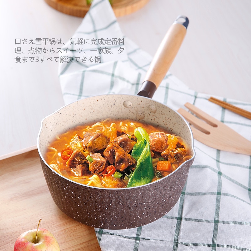 ACEBON 18CM Maifan Stone Noodle Soup Milk Pot Non-stick Cooking Pot Mini Saucepan Stockpot For Gas Stove And Induction Cooker