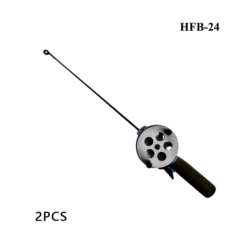 2pcs Portable Ice Winter Fishing Rod Reel Combos Spinning Lake Fishing Rod: Purple