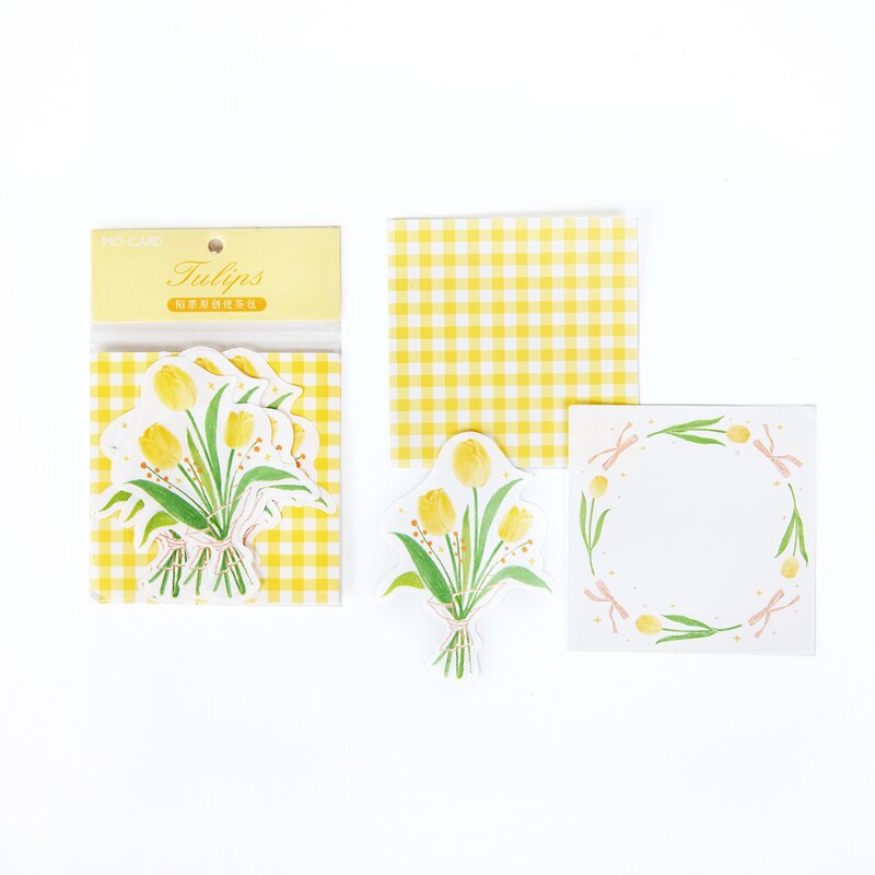Mo. cartão almofada de memorando de flor suave papel diy mensagem nota bloco de notas 1 pacote varejo: 4
