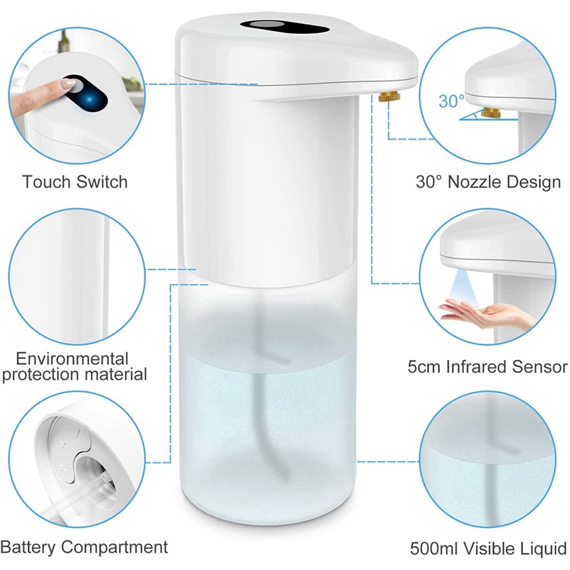 Automatic Disinfectant Dispenser, 500 Ml Automatic Sprayer With Infrared Sensor, Large Non-Contact Soap Dispenser