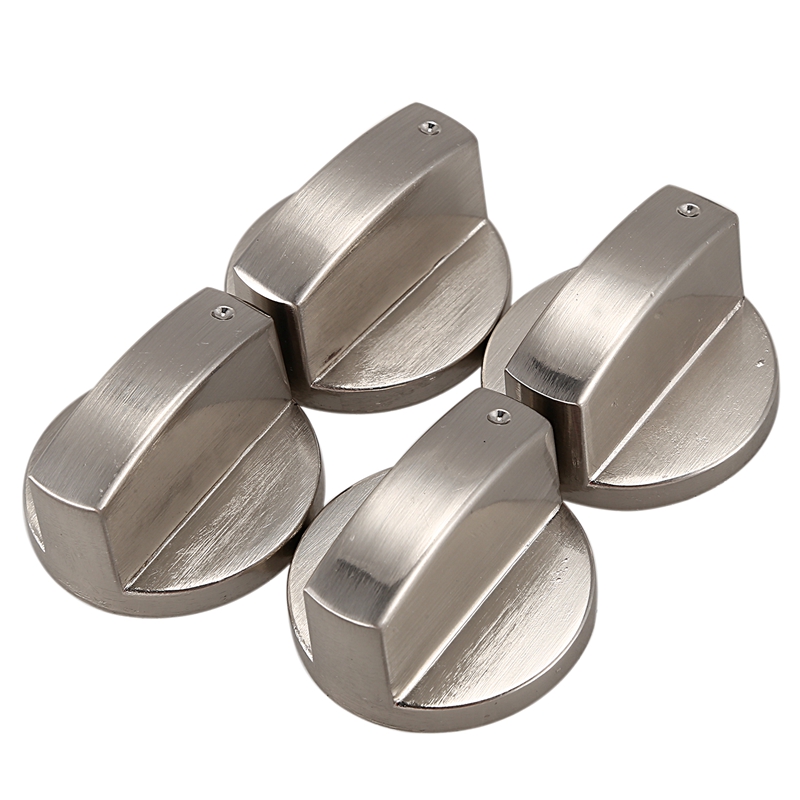 Kachels Fornuis Knoppen, Oven Knop (4 Stuks),6Mm Universal Silver Gasfornuis Bedieningsknoppen Adapters Oven Draaischakelaar Koken Oppervlak Con