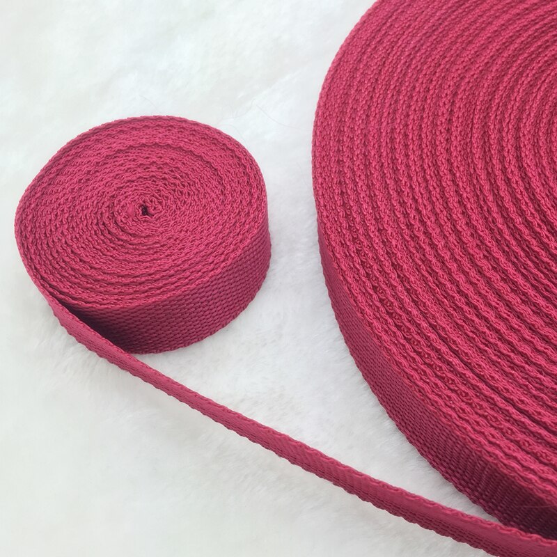 Correa de cinta de nailon para manualidades, 2 yardas/lote, 25mm, para mochila, bolsas de flejado, accesorios para perros: Deep Red