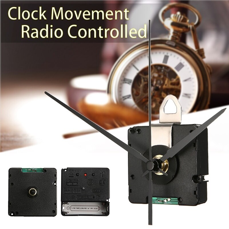 Uclio Radio Controlled Movement Non-Ticking Quartz Wall Clock Mechanism Signal Mode DIY Clock Kit Repair Parts Replacement