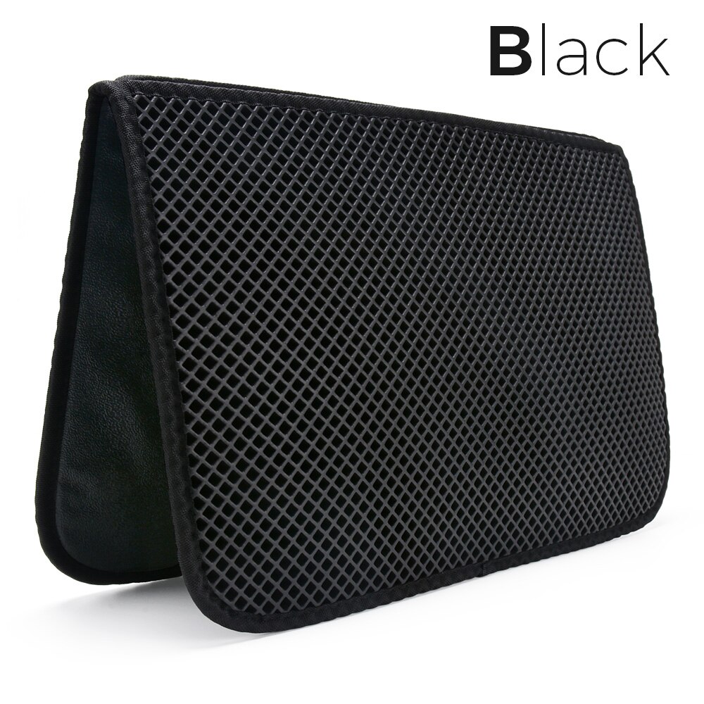 Pet Cat Litter Mat Double Layer Trapping Pets Waterproof Litter Cat Bed Pads Super Light Easy To Carry Clean mat for Cats: Black / 46X60cm Foldable