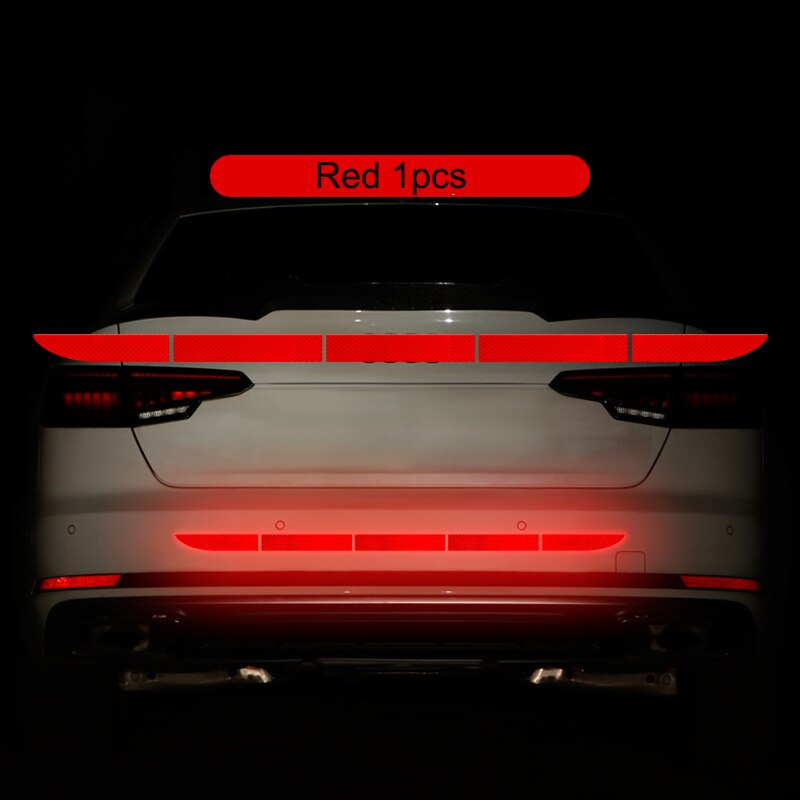 Car Reflective Tape Warning Mark Reflective Exterior Car Trunk Stickers DIY: Red