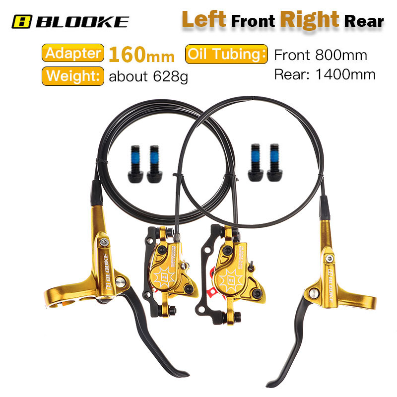 BLOOKE Mountain Bike Oil Brake M620 Hydraulic Disc Brake Caliper Suitable for Bicycle 160mm Brake Disc Aluminum Alloy Pads Parts: 160mm L-Front R-rear
