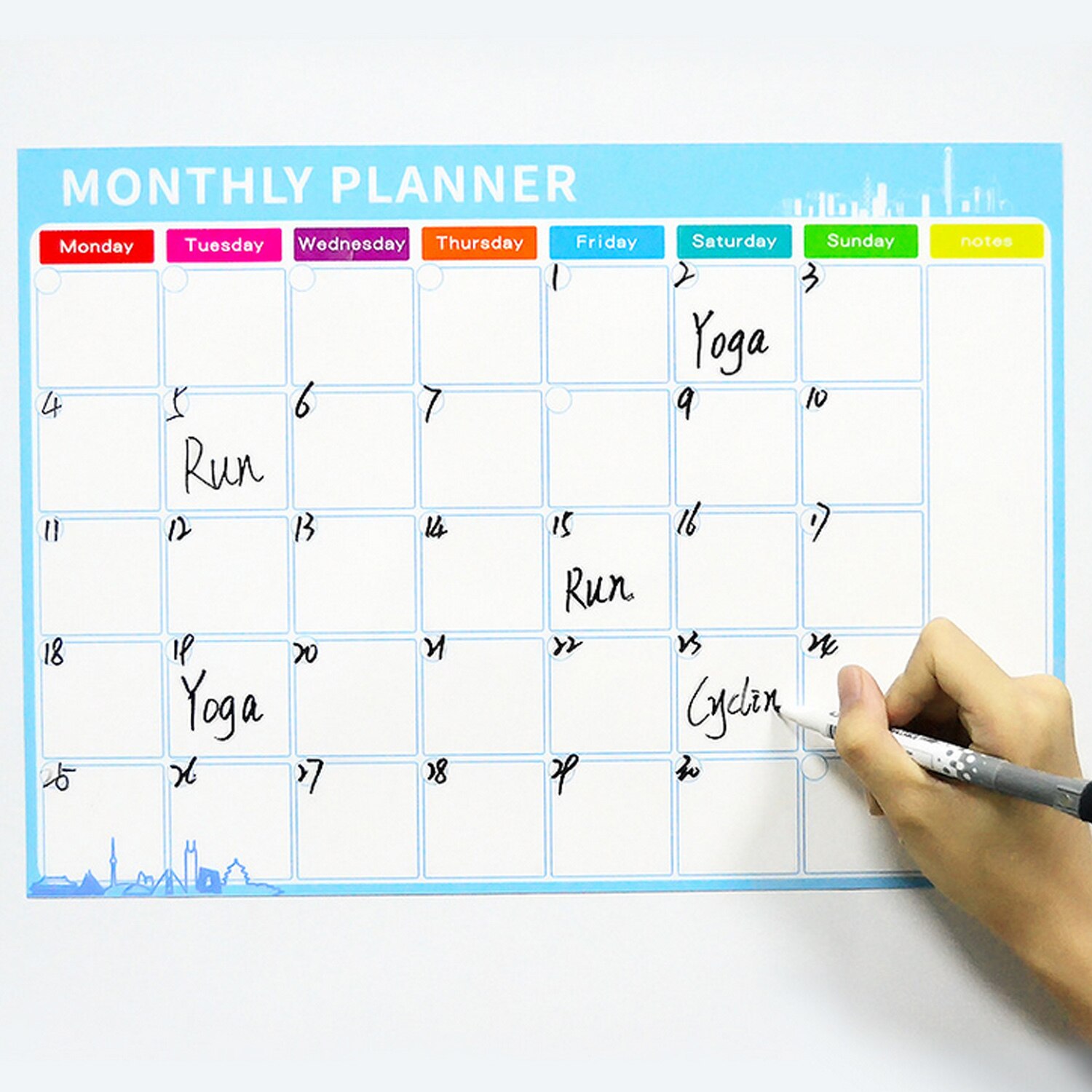 Magnetic Monthly Planner Dry Erase Calendar Board Refrigerator Magnet with 3pcs Markers for Home School Office Shops 40 x 30cm
