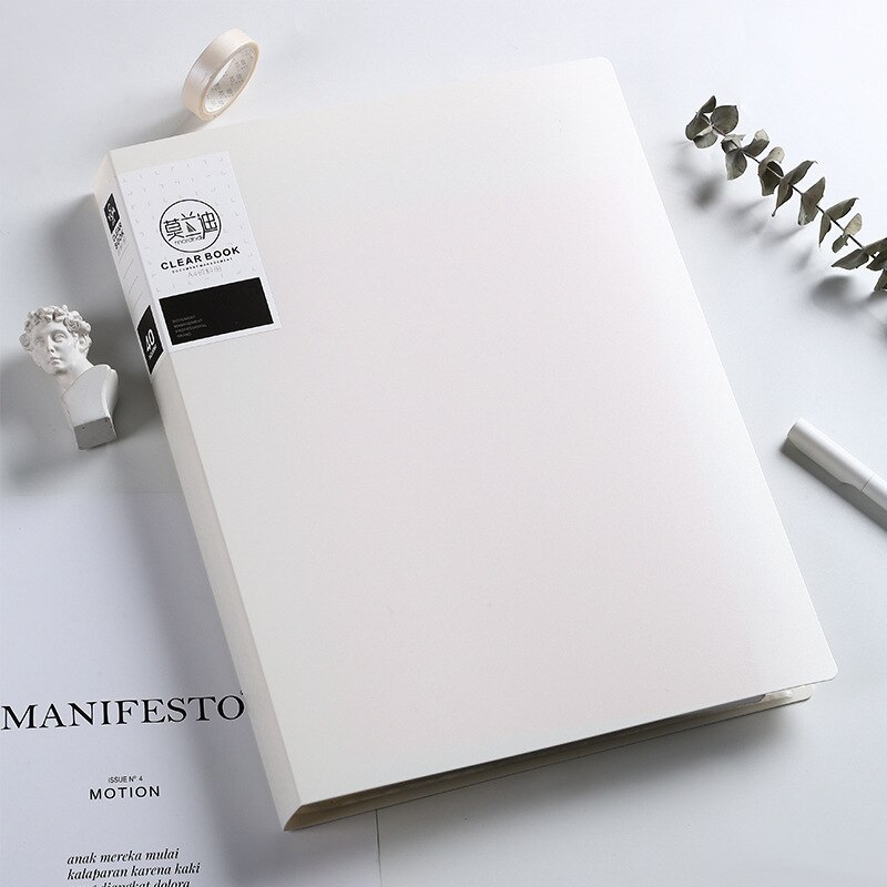 40 60 80 Pages A4 Size A4 Information Book Folder Storage Rganizer Book Multi-layer Loose-leaf Folder Student Office File Book: 40 pages white