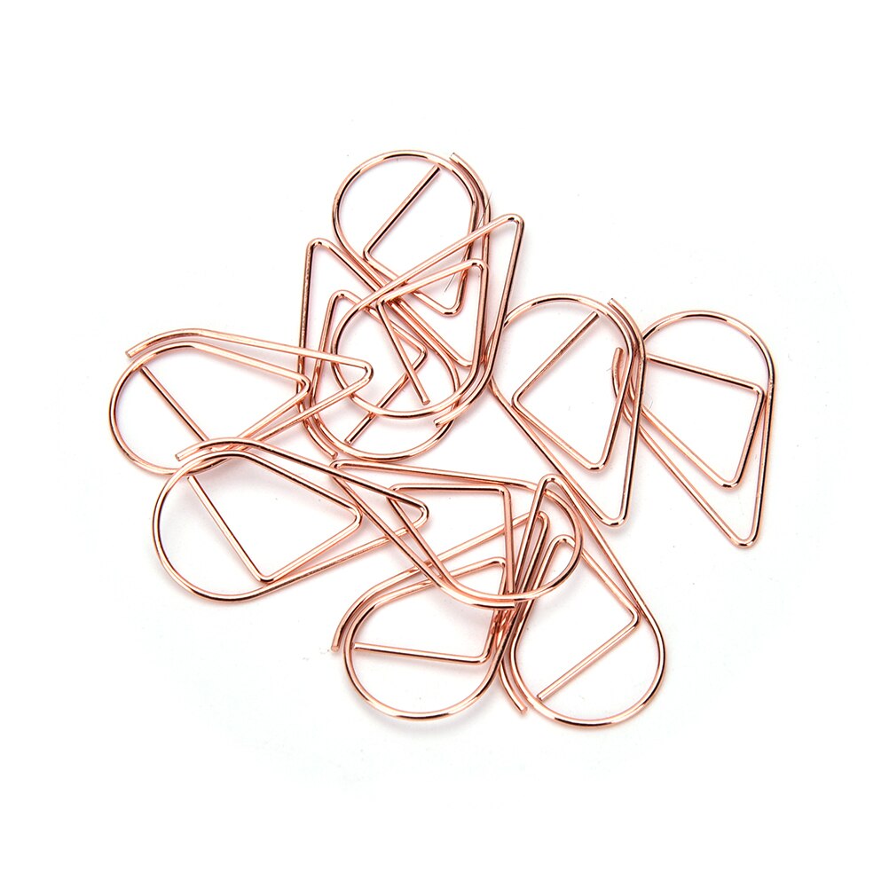 10 stücke Mini Nette Kawaii Metall Lesezeichen Wasser Tropfen Papier Clips Für freundlicher Schüler Art Schule Bürobedarf Schreibwaren: Orange