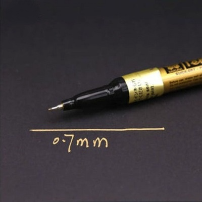 Sølv guld tusch harpiks maling spejl krom metallisk håndværk pen vand uv resistent elev forsyninger gør-det-selv maling tilbehør: 0.7mm- guld