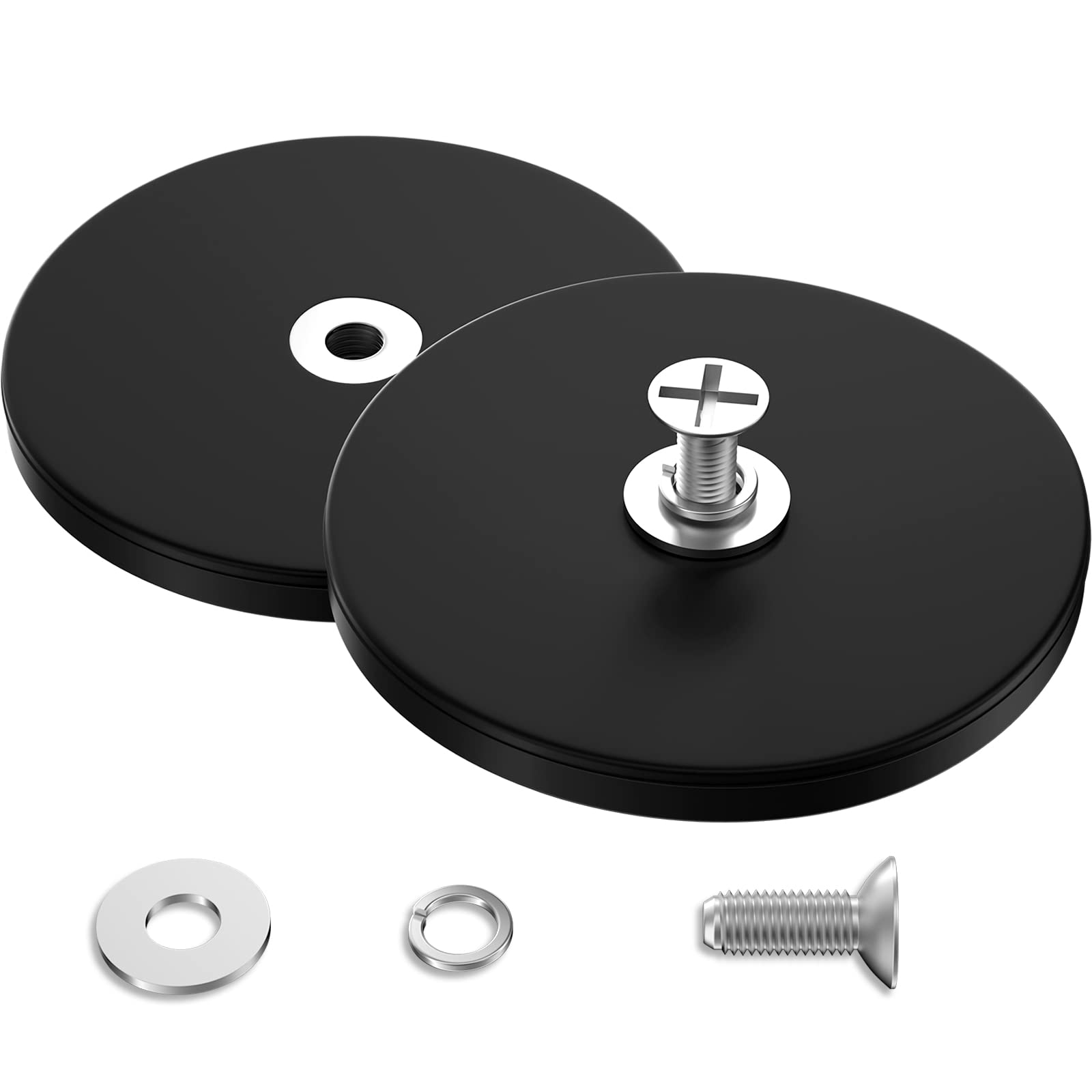 Rubber Coated Magnet Neodymium Magnet Base with Threaded Studs and Nuts Strong Flag Magnet Mount Base Black Rubber Coated Magnet: 5m / Brown