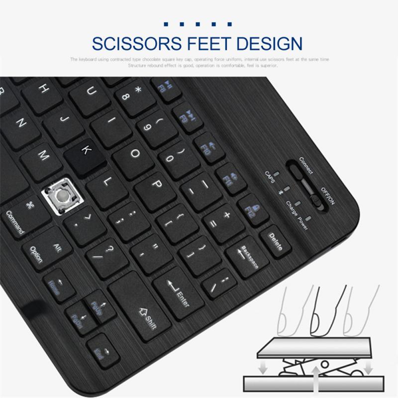Mini Wireless Keyboard Bluetooth Keyboard For Ipad Phone Tablet Rubber Keycaps Rechargeable Keyboard For Android Ios Windows