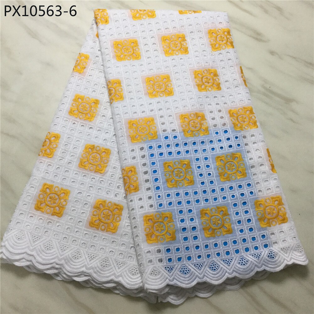 Bon prix le dernier tissu en coton et dentelle sèche suisse pour fête de dame: 130cm / 6