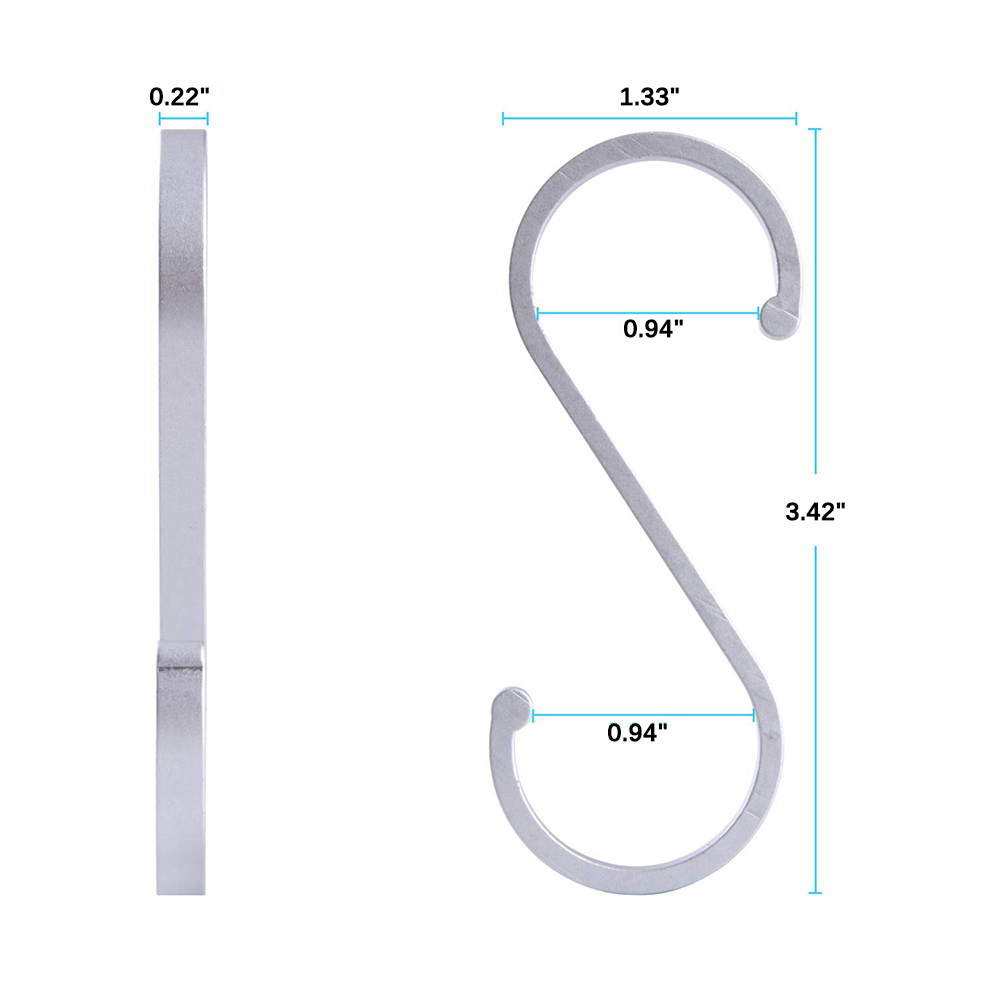 Colgador de puerta con forma de 12 Uds. En forma de S para armario, ahorro de espacio, colgador de ropa, potente espacio de aluminio para carne, casa de cocina, olla, percha para bandeja
